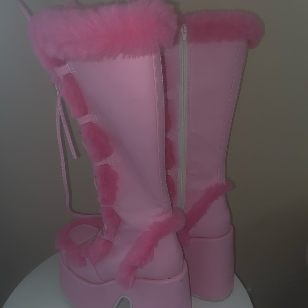 Pink platform Demonia’s size 8